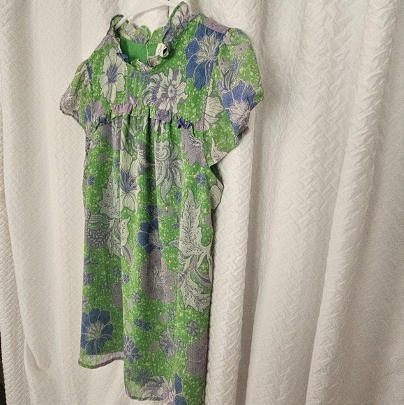 💵3/$20 Joie Green Flowy Boho Floral Print Blouse Sz Small - Picture 3 of 11